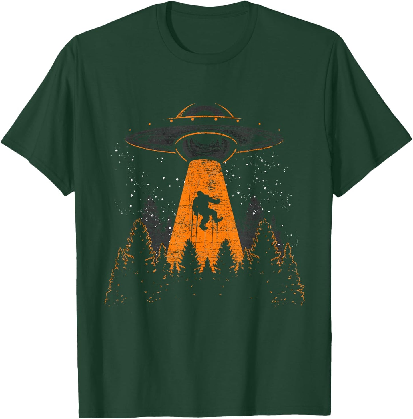 Bigfoot Sasquatch UFO Alien Abduction Yeti Cryptid Bigfoot T-Shirt - T-Shirt | Forest