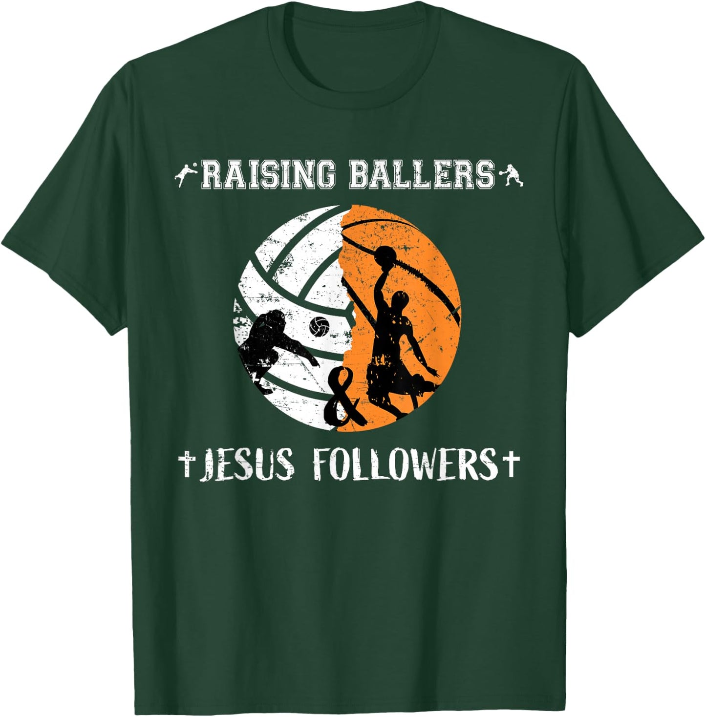 Jesus Basketball Dad Shirts Men Women Gifts Volleyball Mom T-Shirt - T-Shirt | Forest