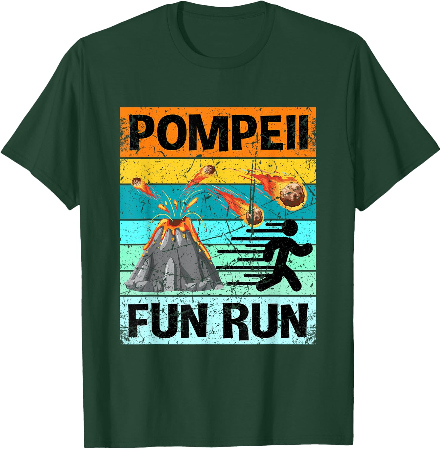 Retro Pompeii Fun Run Shirt Volcanologist Shirt Volcanology T-Shirt - T-Shirt | Forest