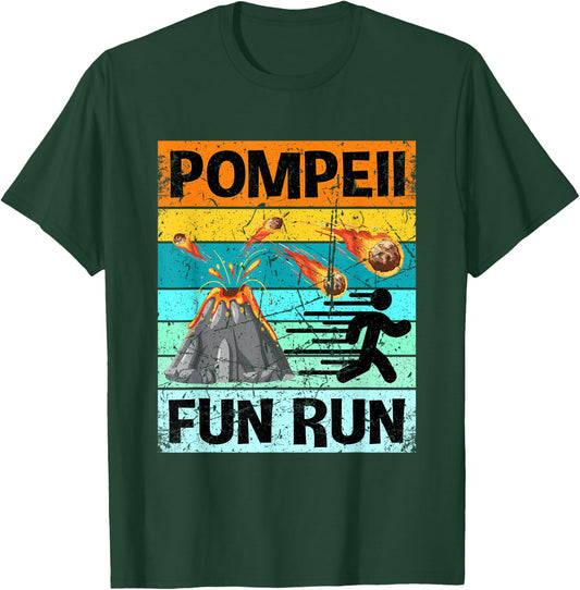 Retro Pompeii Fun Run Shirt Volcanologist Shirt Volcanology T-Shirt - T-Shirt | Forest