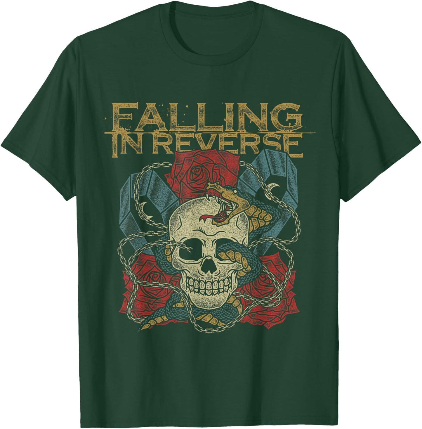 Falling In Reverse - Official Merchandise - Death , Black, -Adults, Short Sleeve T-Shirt - T-Shirt | Forest