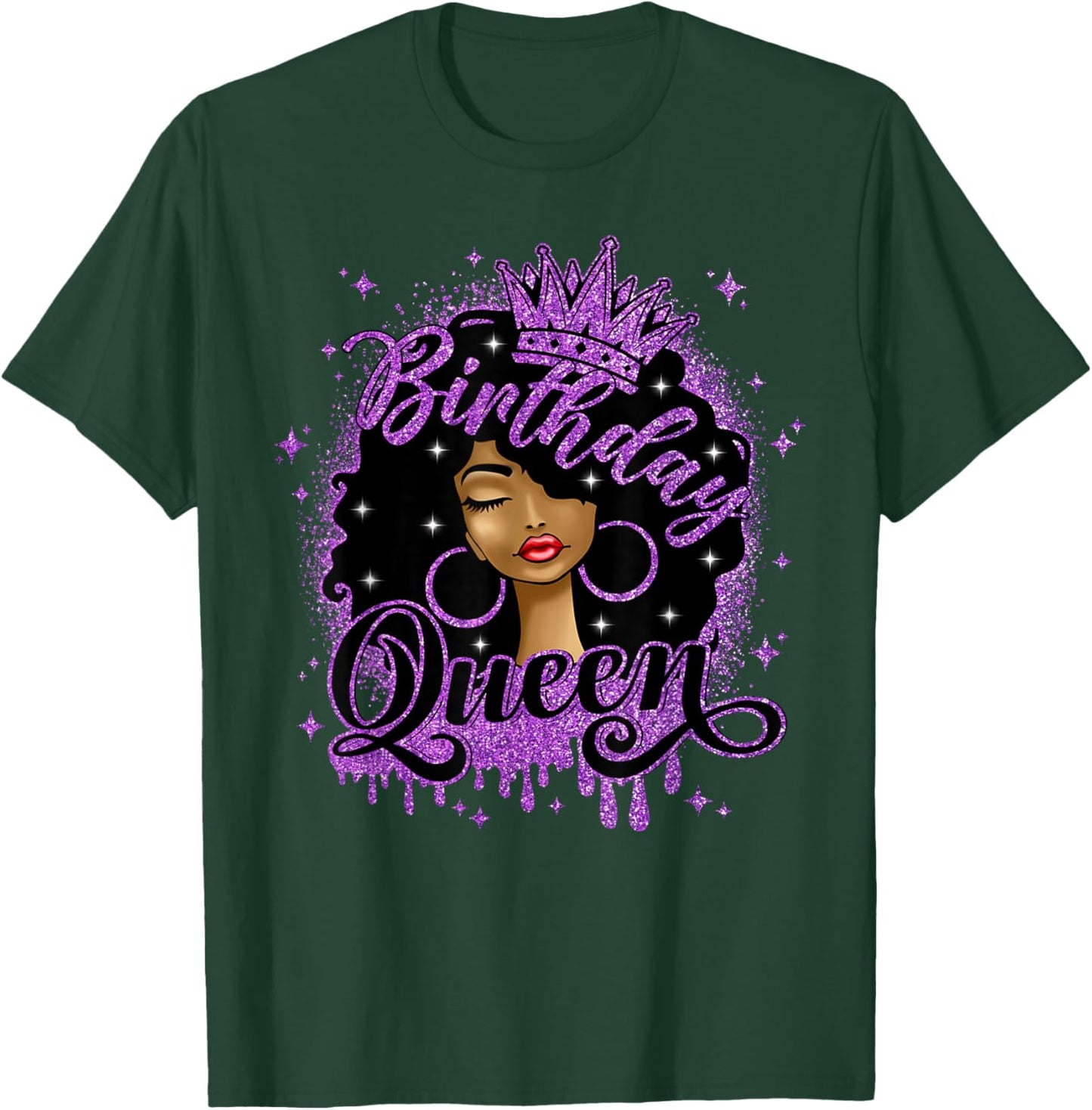 Birthday Queen Curly Afro Black Women It's My Birthday T-Shirt - T-Shirt | Forest
