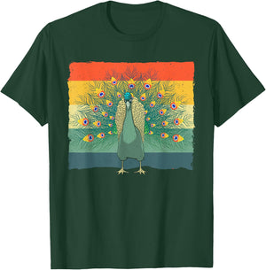 Cool Peacock Design Women Kids Vintage Peacock Lover T-Shirt - T-Shirt | Forest
