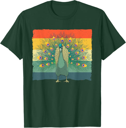 Cool Peacock Design Women Kids Vintage Peacock Lover T-Shirt - T-Shirt | Forest