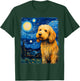 Golden Doodle Goldendoodle Dog Starry Night Painting T-Shirt - T-Shirt | Forest