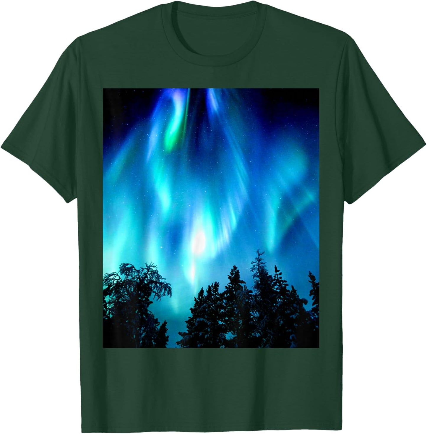 Northern Lights Aurora Borealis T-Shirt - T-Shirt | Forest
