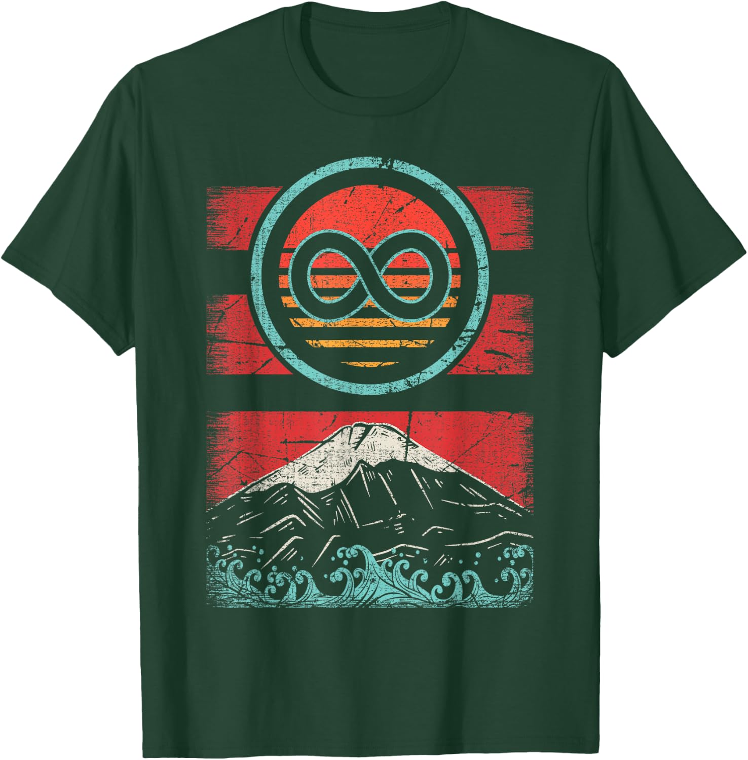 Infinity Symbol Retro Vintage 80s Style Gift T-Shirt - T-Shirt | Forest