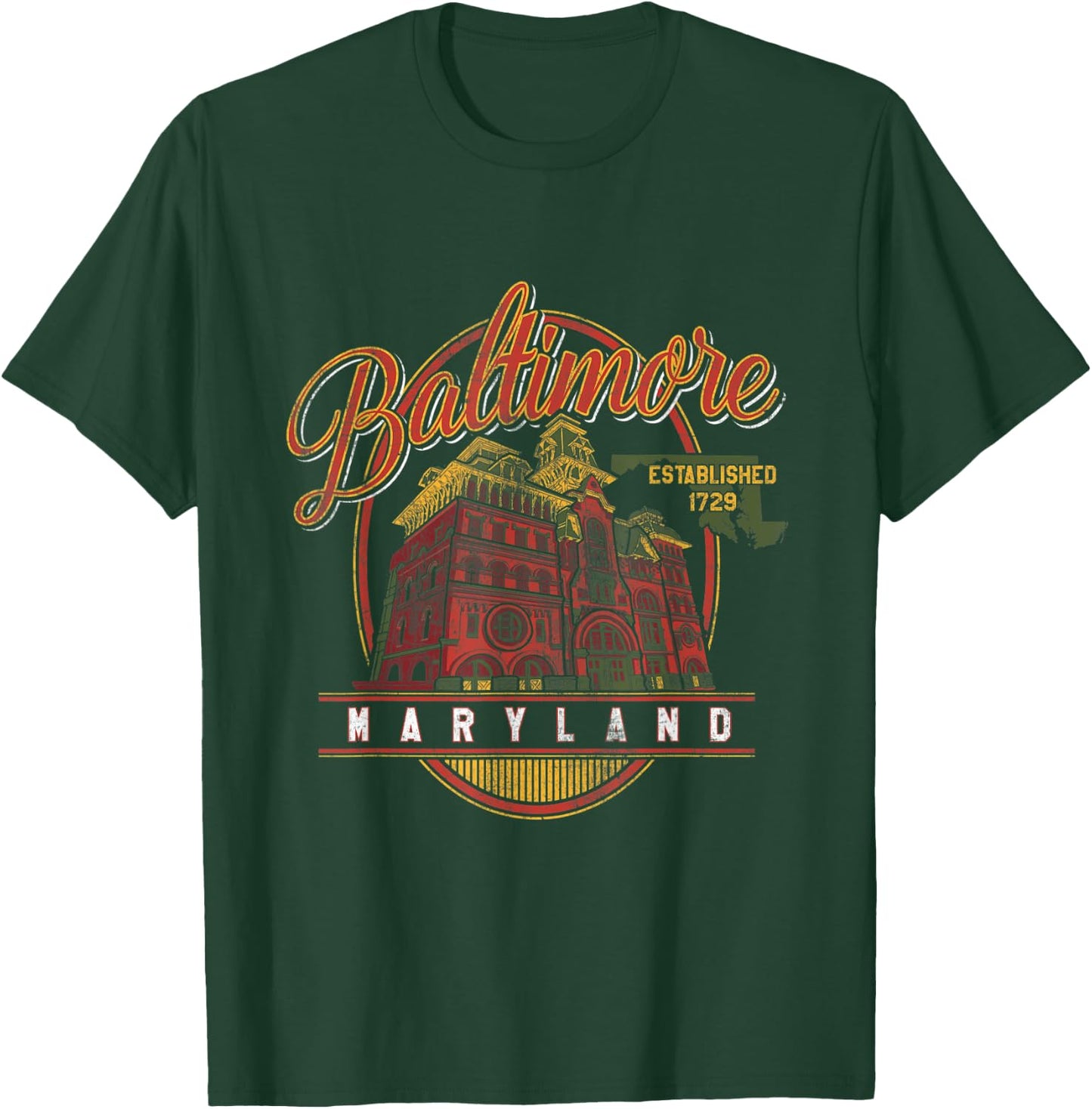 Baltimore, MD Vintage Beer Label Design T-Shirt - T-Shirt | Forest