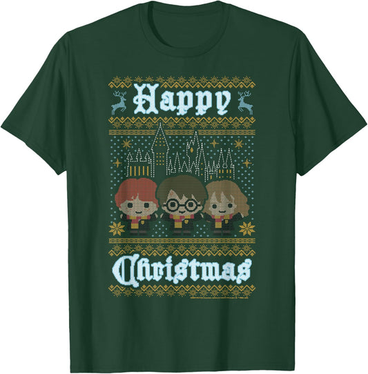Harry Potter Happy Christmas Chibi Ugly Sweater T-Shirt - T-Shirt | Forest