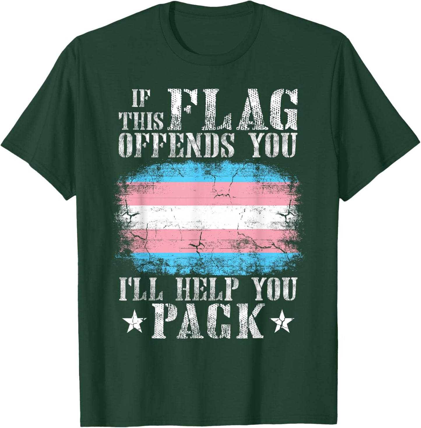 Transgender If This Flag Offends You Trans Rainbow Pride Small T-Shirt - T-Shirt | Forest