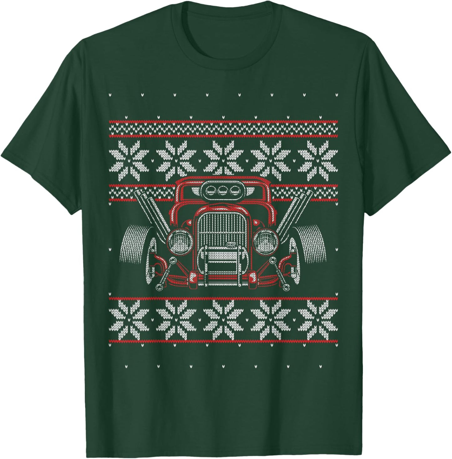 Classic Hot Rod Old Modified Rebuilt Car Guy Ugly Christmas T-Shirt - T-Shirt | Forest