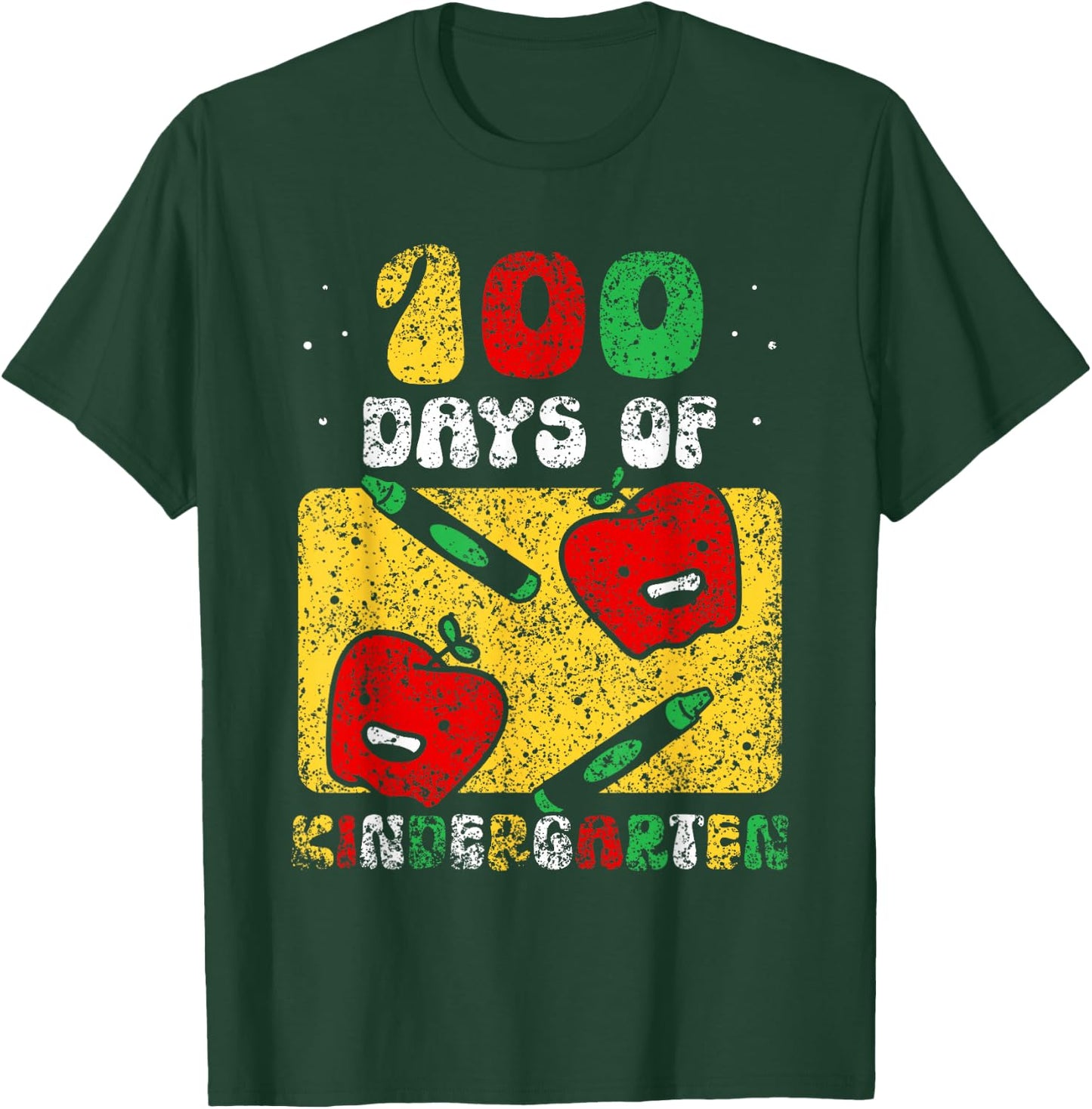 100 Days Of Kindergarten Child Kids Cute T-Shirt - T-Shirt | Forest