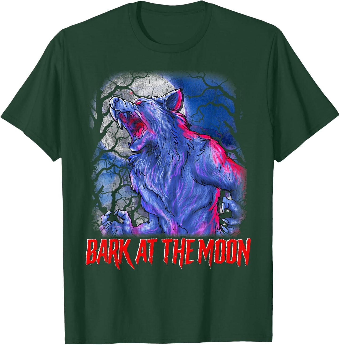 Bark at the Moon! Howling Werewolf T-Shirt - T-Shirt | Forest