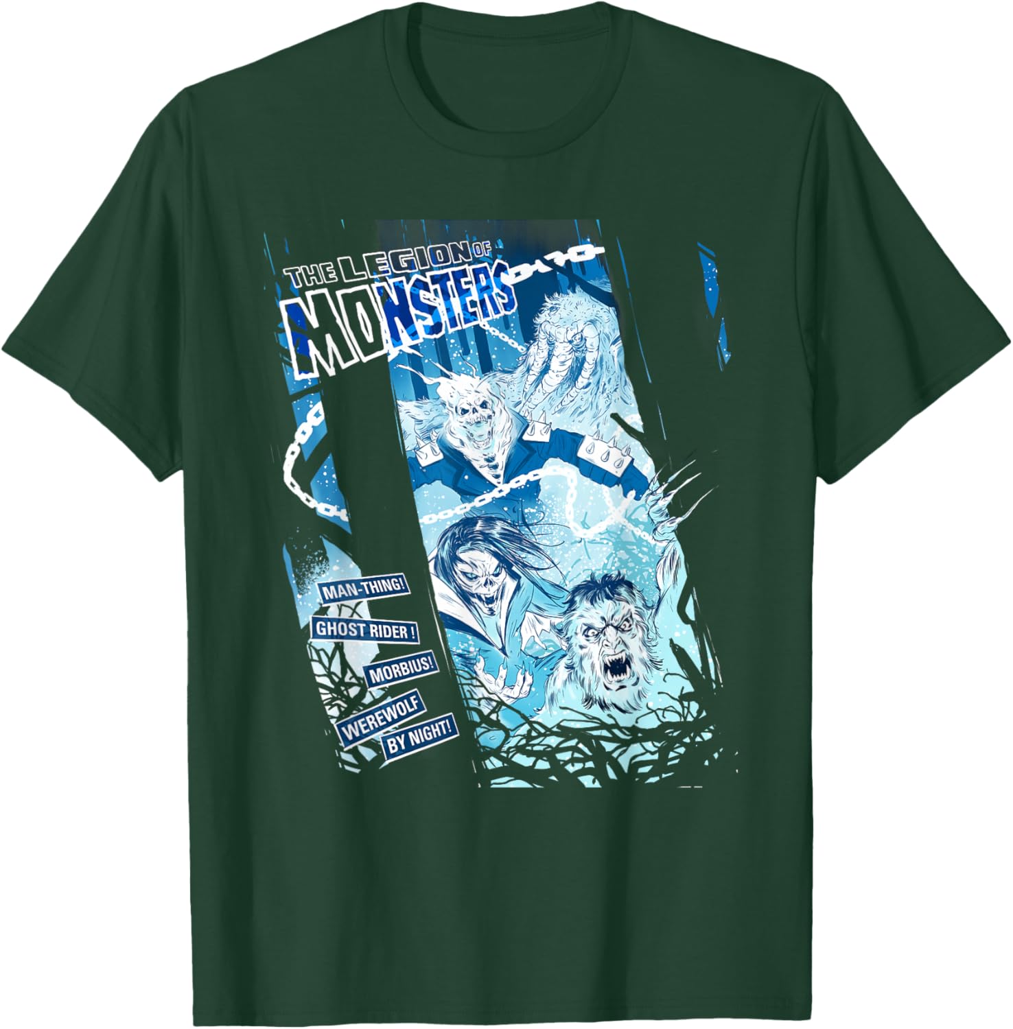 Marvel Legion of Monsters Ghost Rider Man-Thing Morbius Team T-Shirt - T-Shirt | Forest
