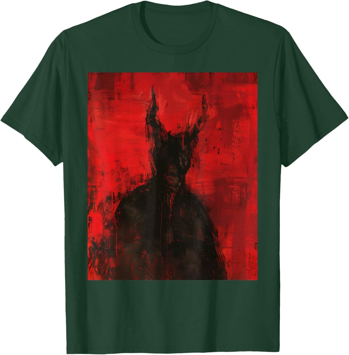 Red Demon Satan Baphomet Horror Art Goth Dark Hell Occult T-Shirt - T-Shirt | Forest
