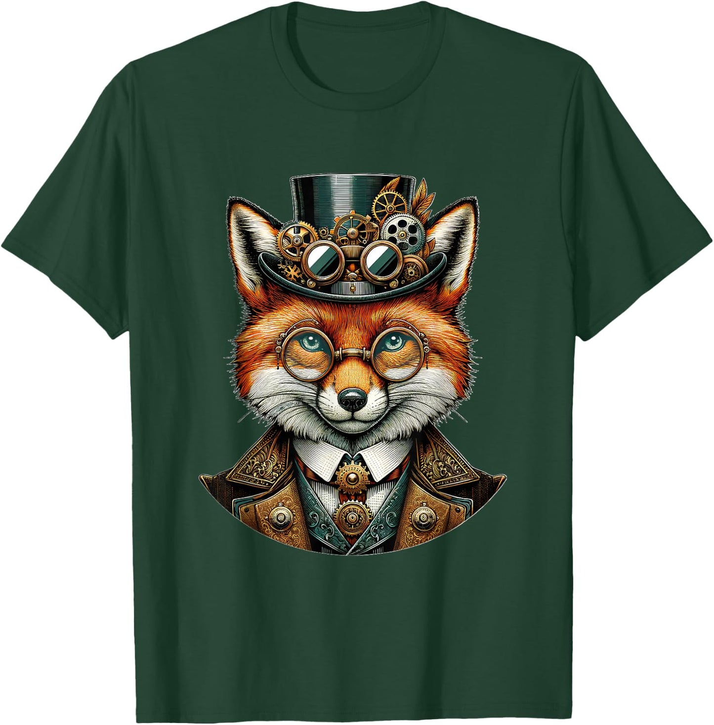 Steampunk Fox Women Men Kids Steampunk Fox T-Shirt - T-Shirt | Forest