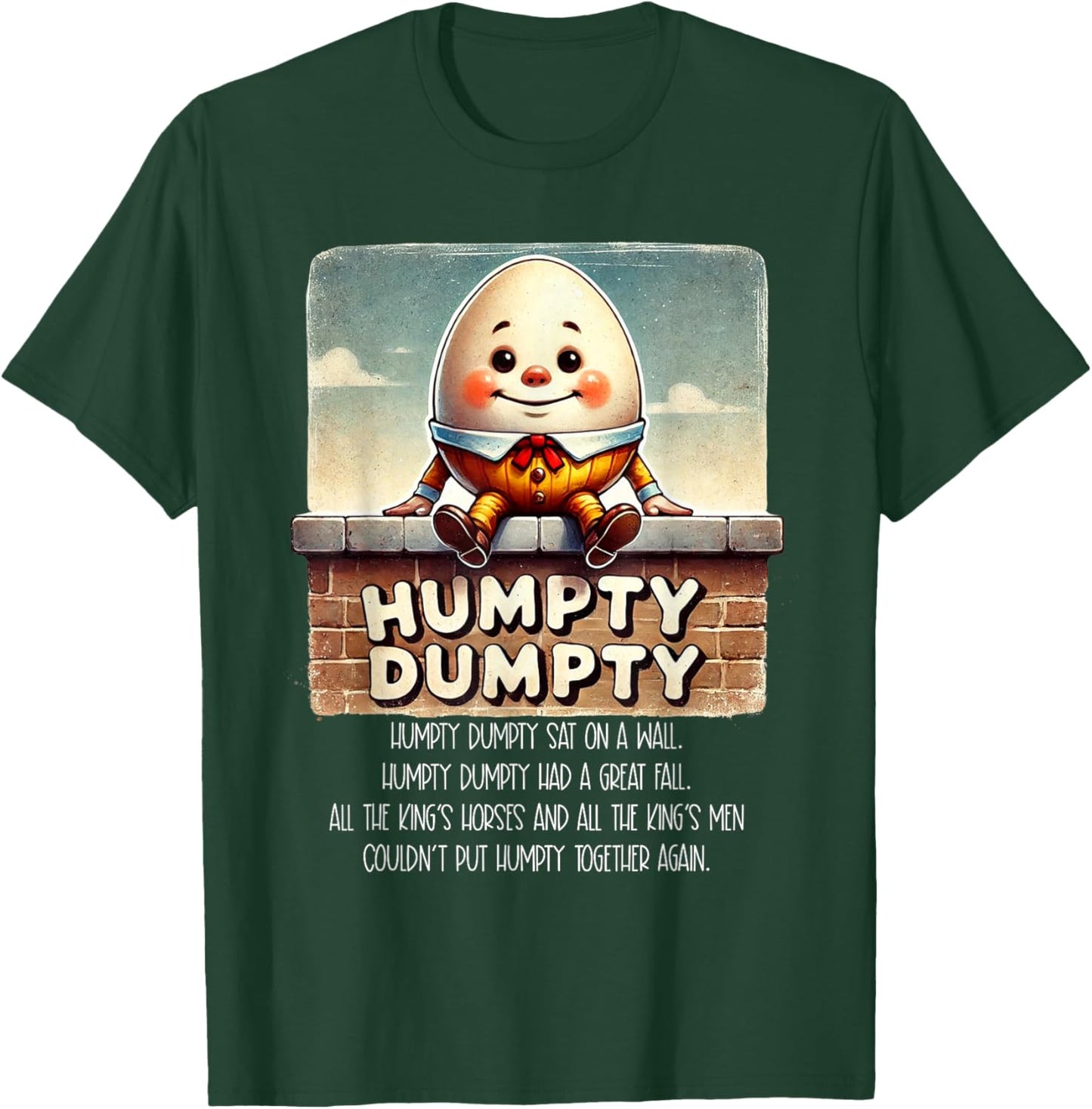 Humpty Dumpty Kids Nursery Rhyme Retro Humpty Dumpty Poem T-Shirt - T-Shirt | Forest