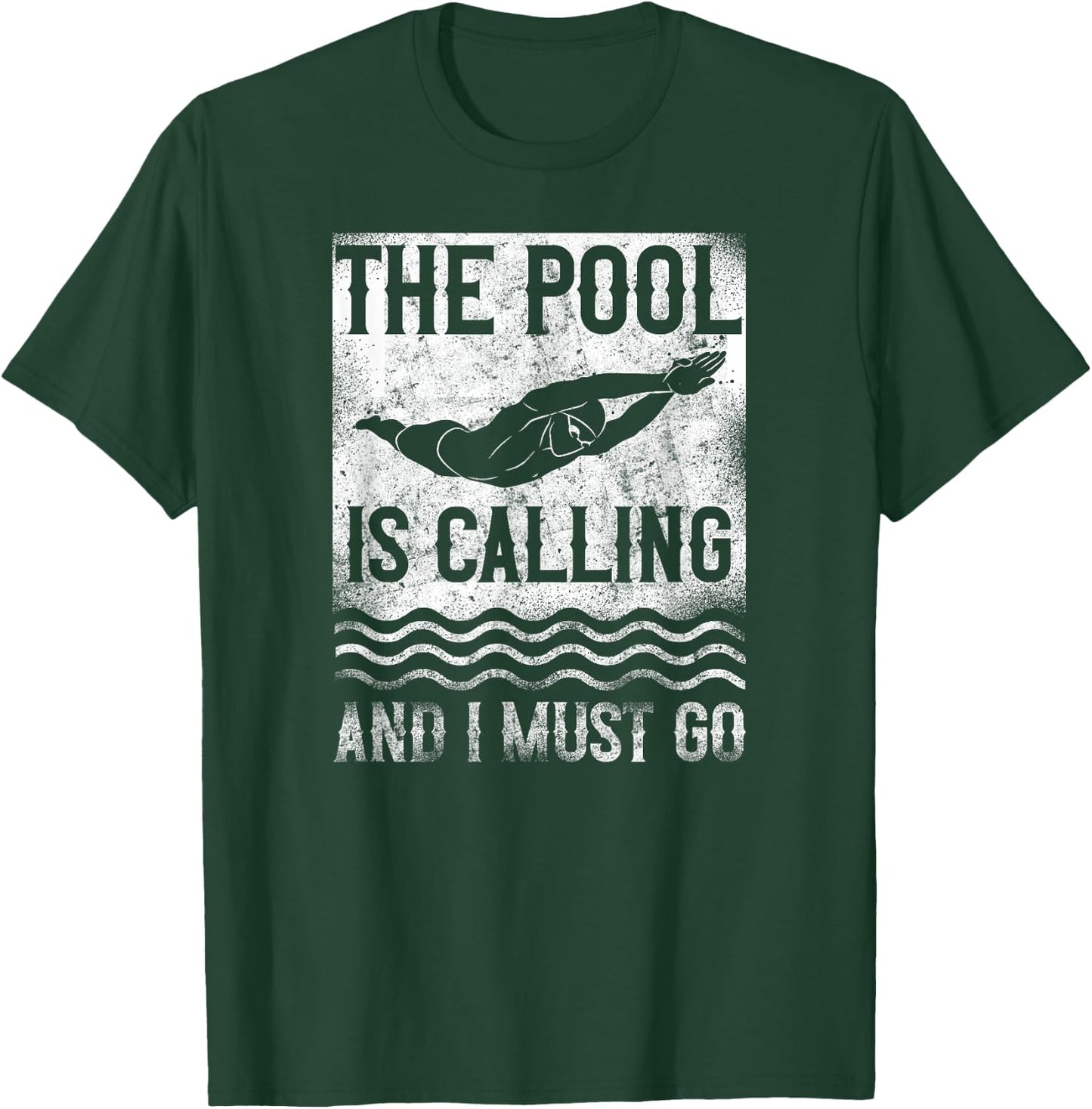 Swimming Swimmer Swim The Pool Is Calling Vintage T-Shirt - T-Shirt | Forest