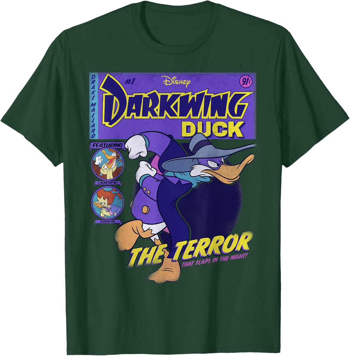 Disney Darkwing Duck Black : Classic Fit, , Adult, Short Sleeve T-Shirt - T-Shirt | Forest