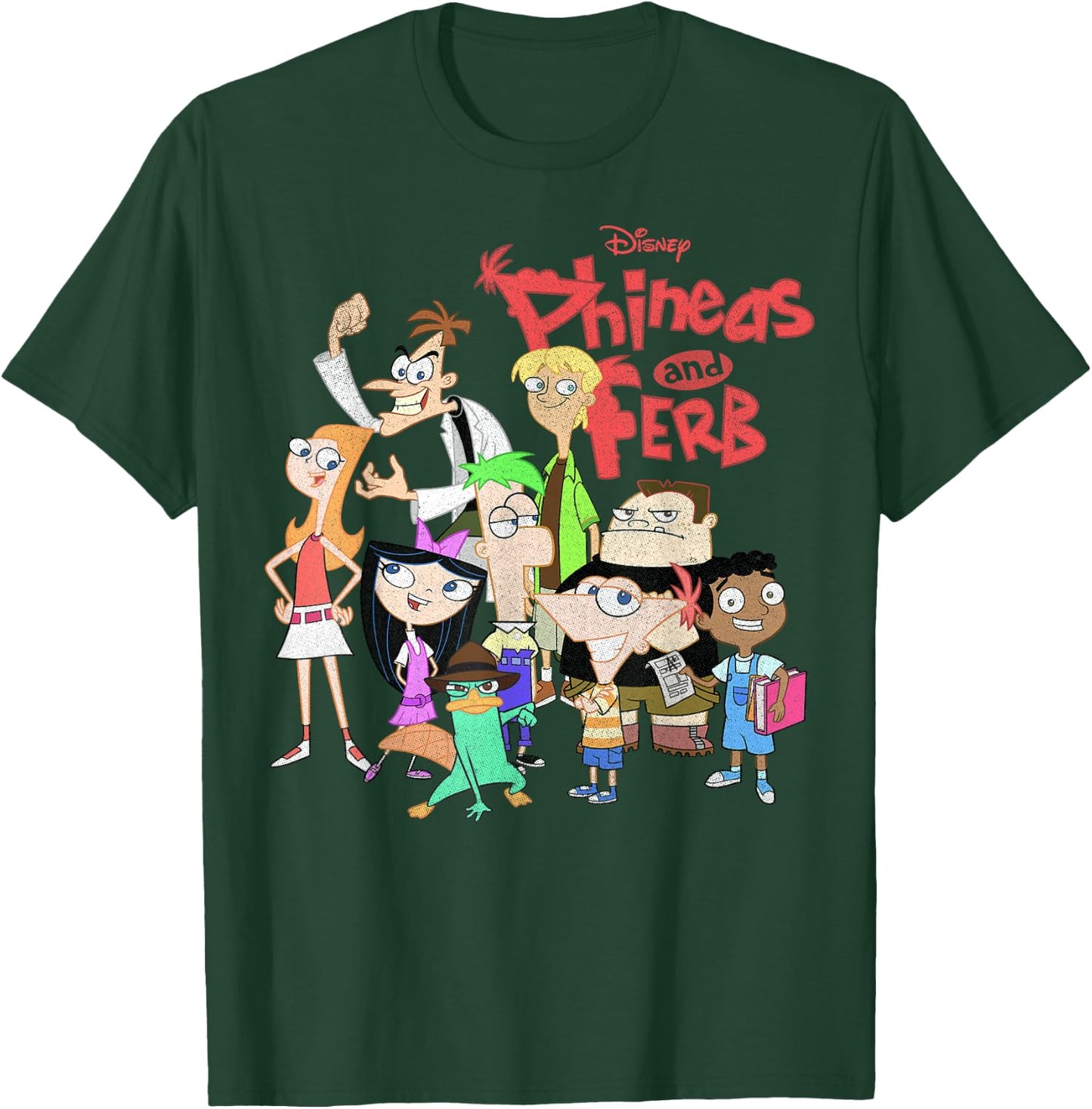 Disney Phineas and Ferb The Group Logo Small T-Shirt - T-Shirt | Forest