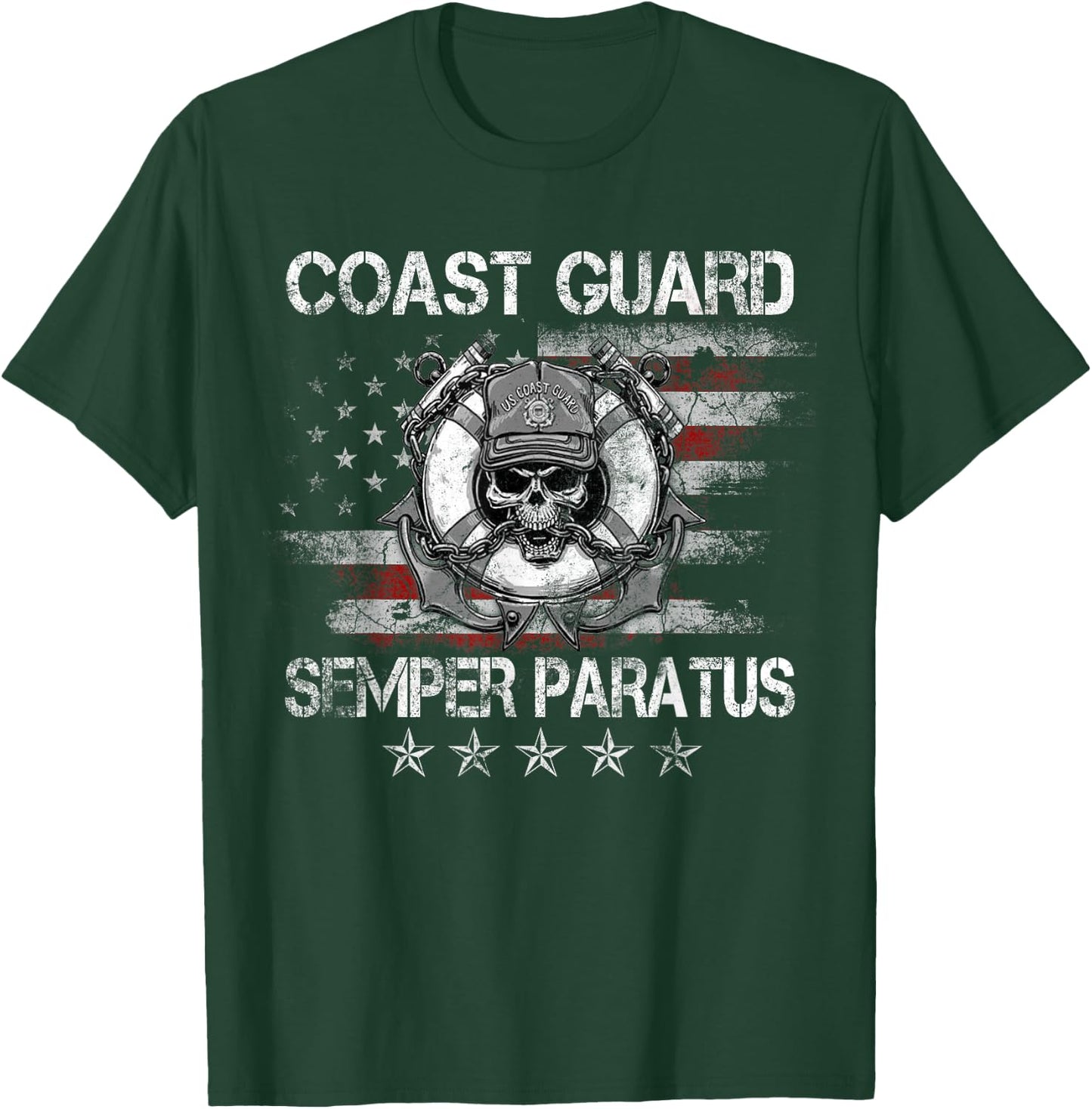 U.S. Coast Guard Semper Paratus T Shirt USCG Vetean Gift T-Shirt - T-Shirt | Forest
