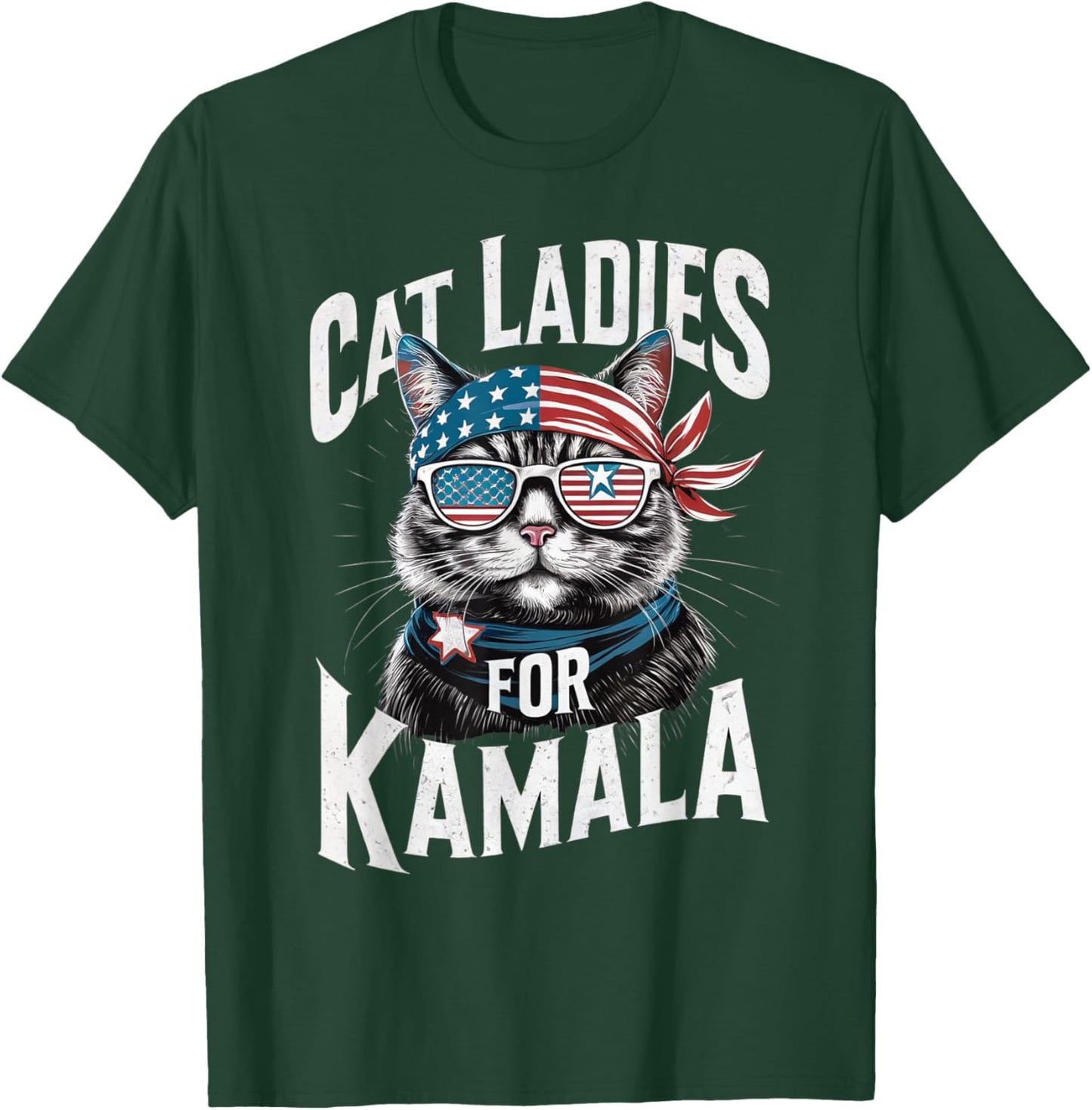 Cat Ladies for Kamala 2024 President Kamala-Harris T-Shirt - T-Shirt | Forest