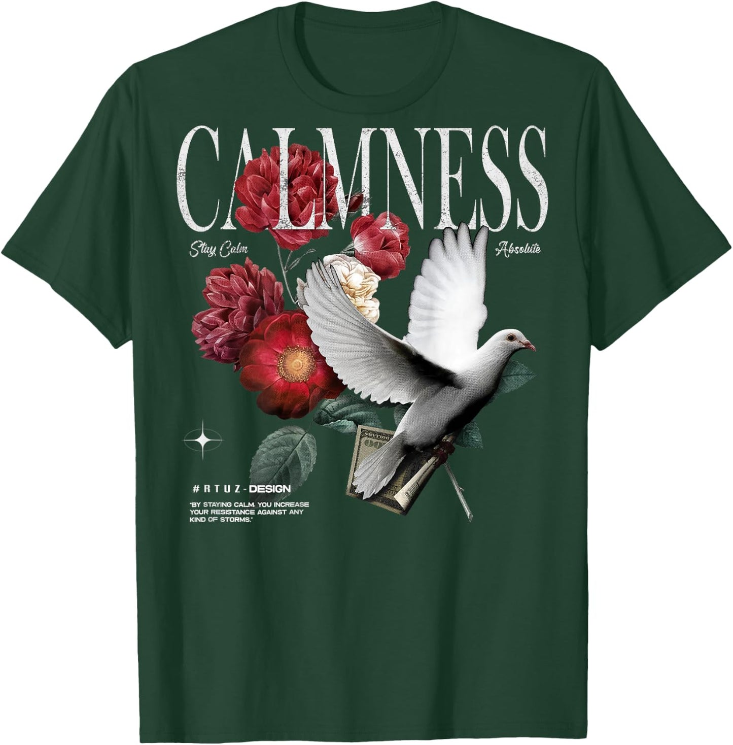 Hip Hop Vintage Hipster Edgy Urban Y2K Back Print Streetwear T-Shirt - T-Shirt | Forest
