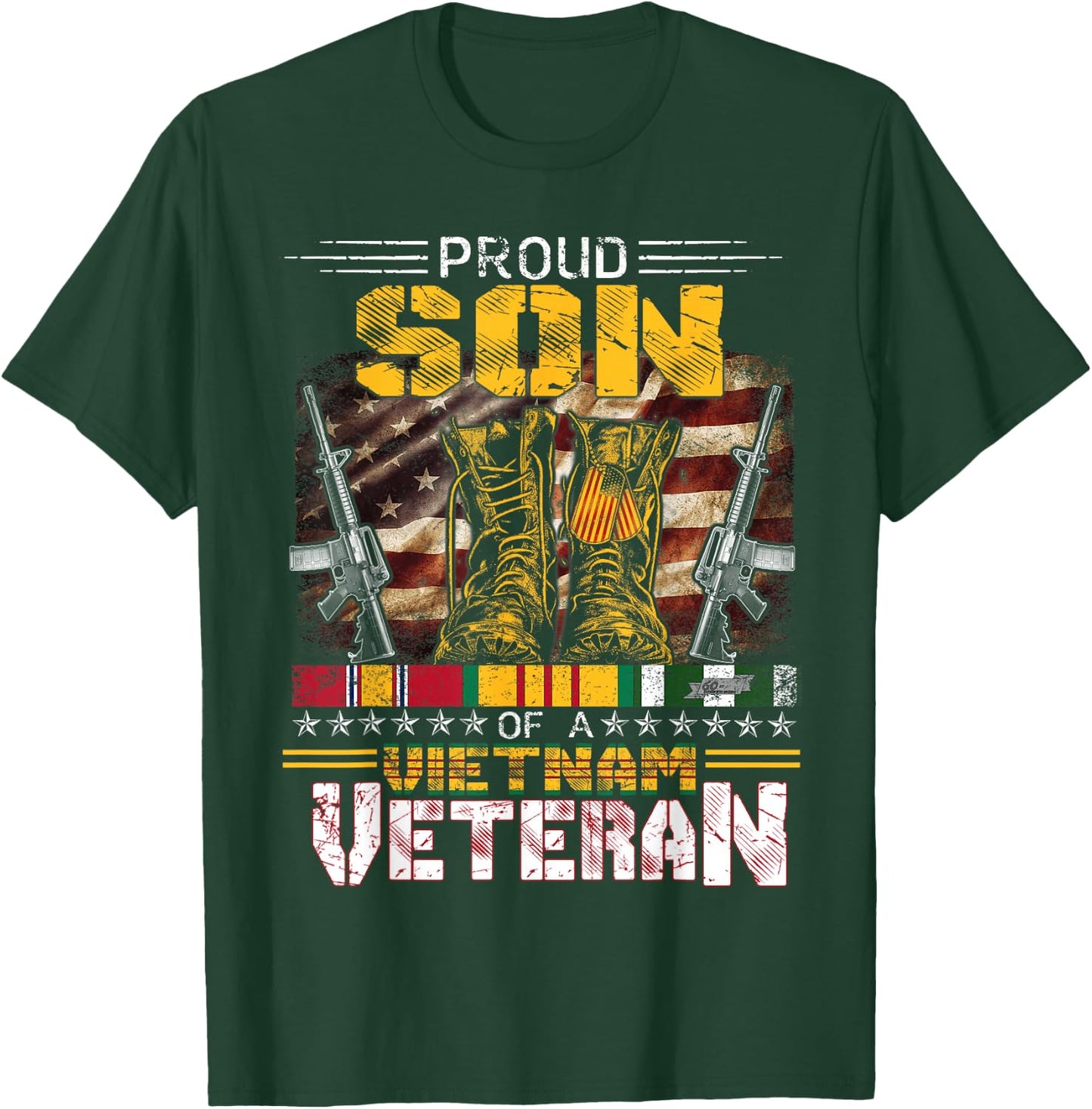 Proud Son Of A Vietnam Veteran Shirt | Vietnam War Vet T-Shirt - T-Shirt | Forest