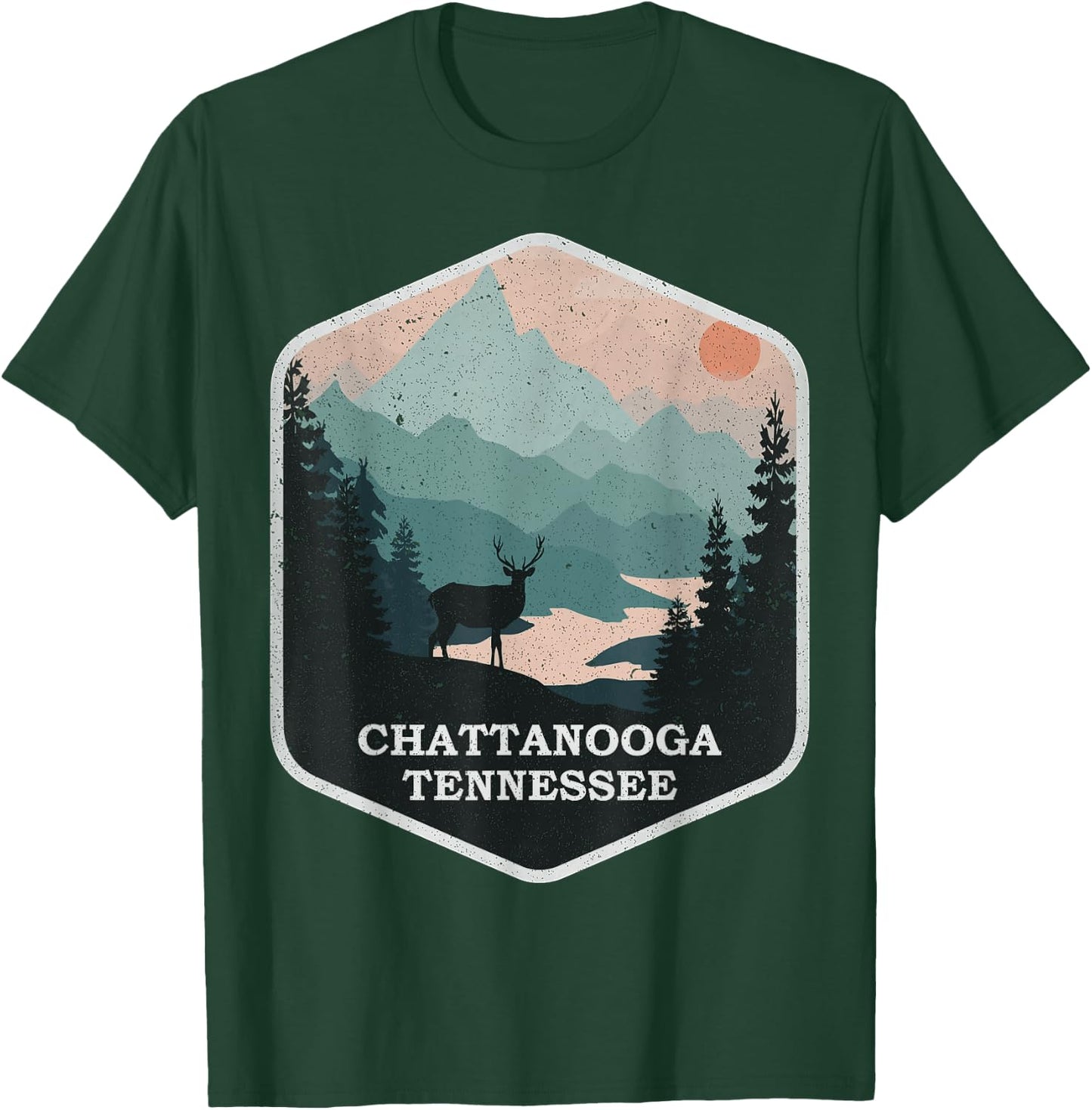 Vintage Chattanooga Tennessee TN Nature Mountains Hiking T-Shirt - T-Shirt | Forest