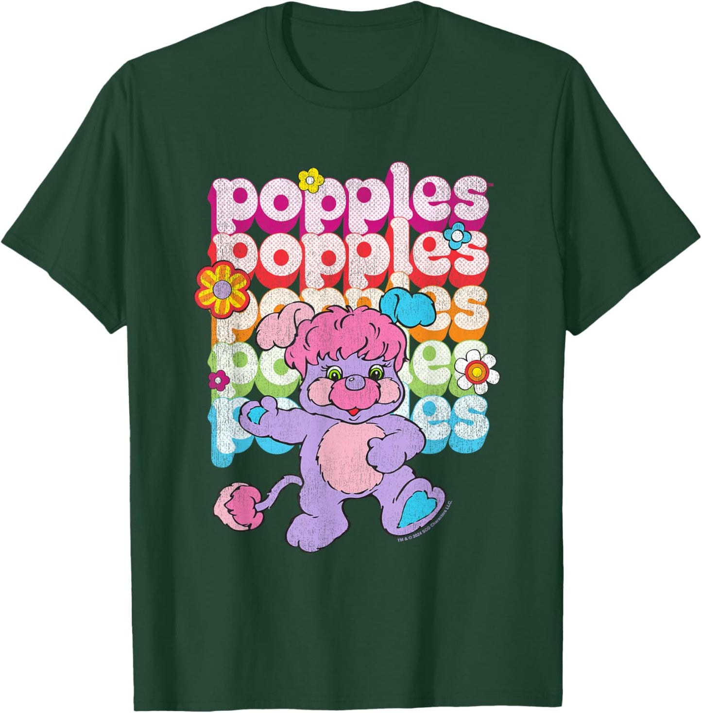 Popples Repeat Logo , Small, Black T-Shirt - T-Shirt | Forest