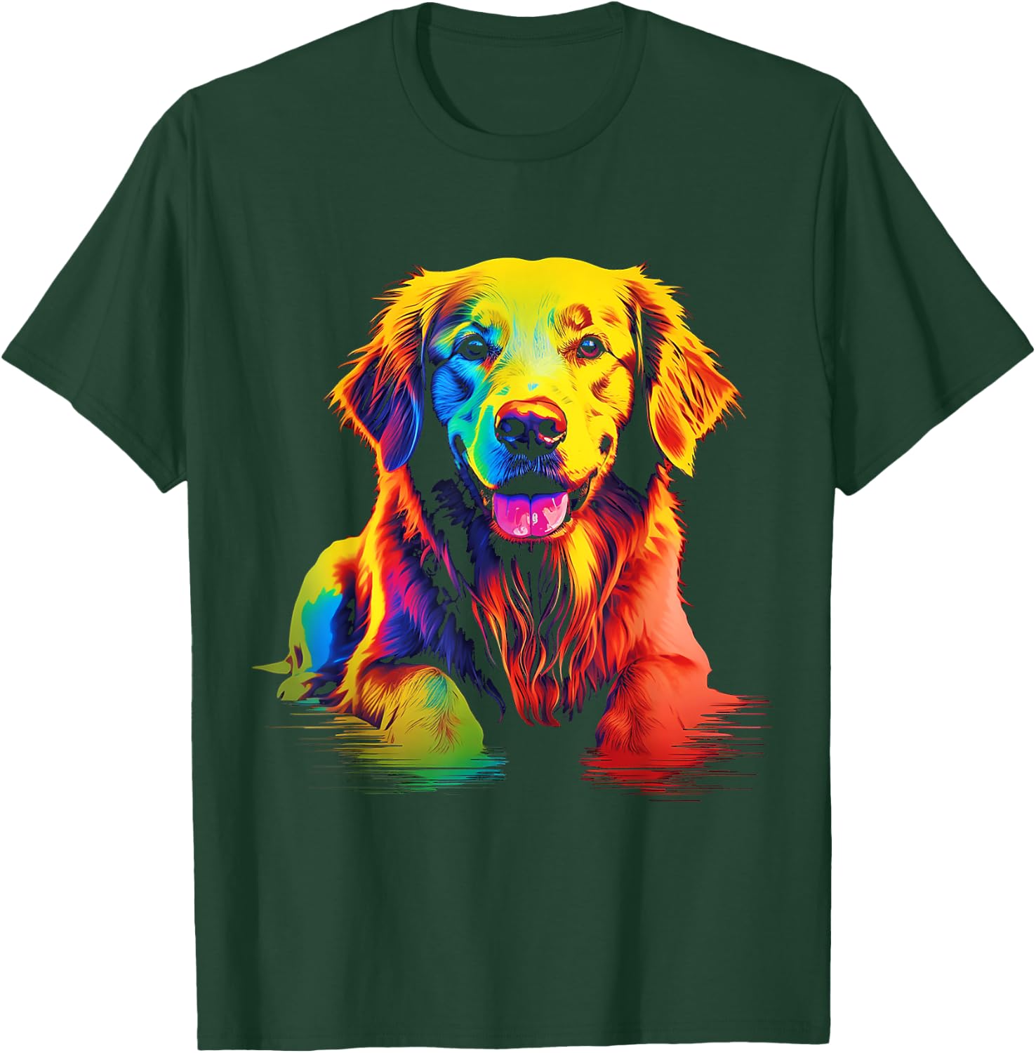 Labrador Retriever Colorful Portrait Animal Art Graphic Dog Men Women Kids T-Shirt - T-Shirt | Forest