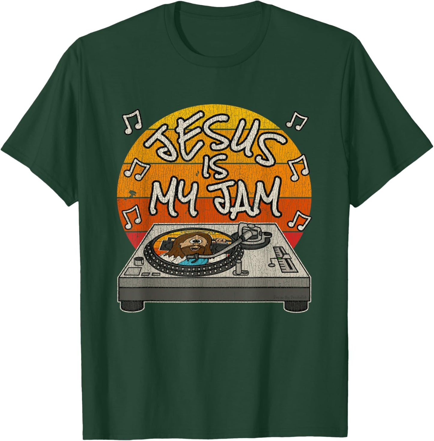 Vintage Jesus Is My Jam Christian DJ Church Musician T-Shirt - T-Shirt | Forest