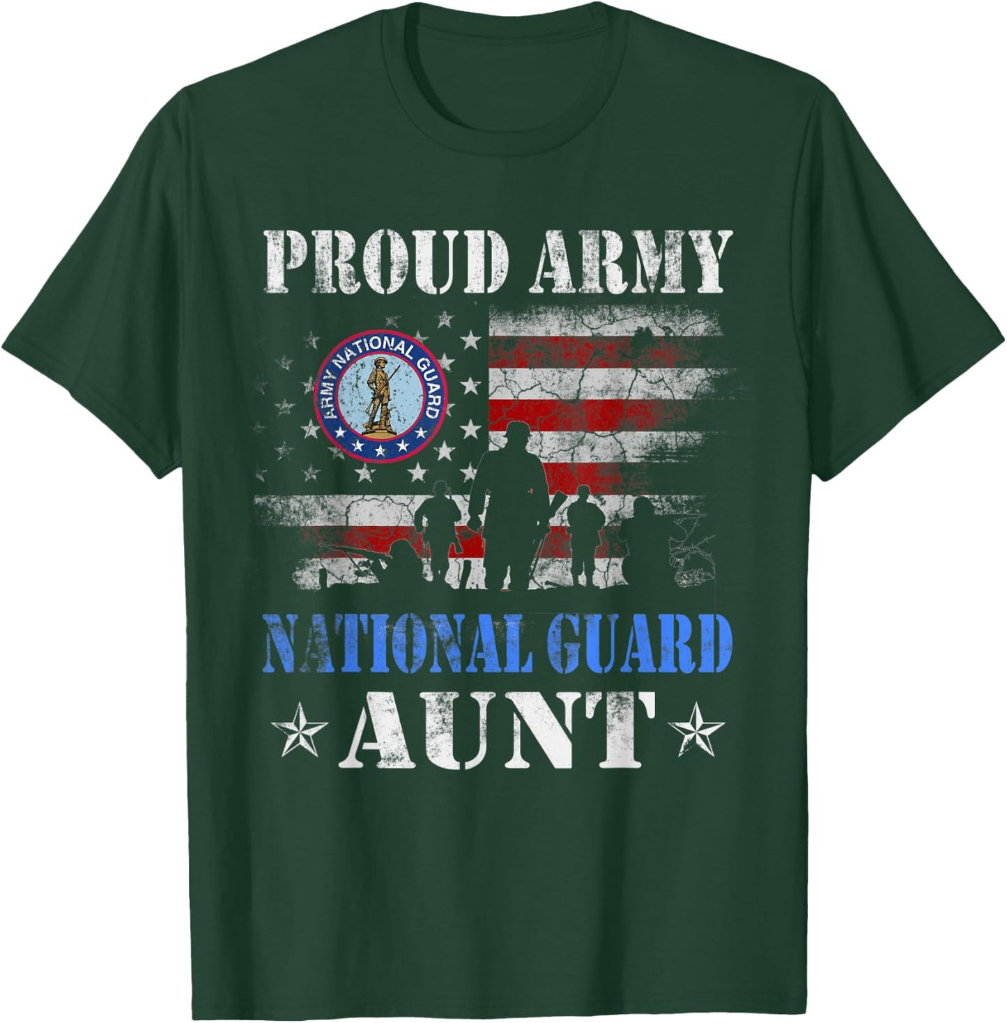 Proud Army National Guard Aunt T shirt Veterans Day Gift T-Shirt - T-Shirt | Forest