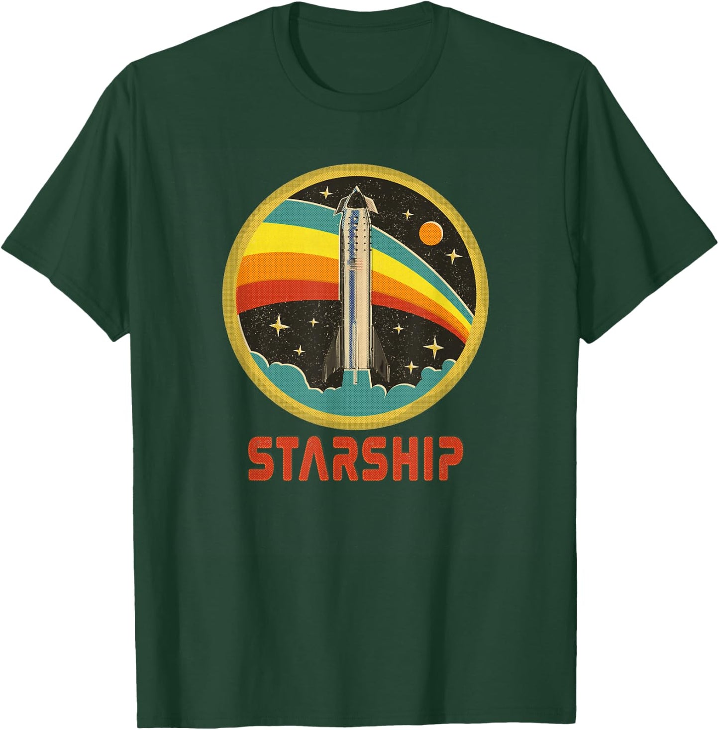 Starship Cool Vintage Space Christmas Gift T-Shirt - T-Shirt | Forest
