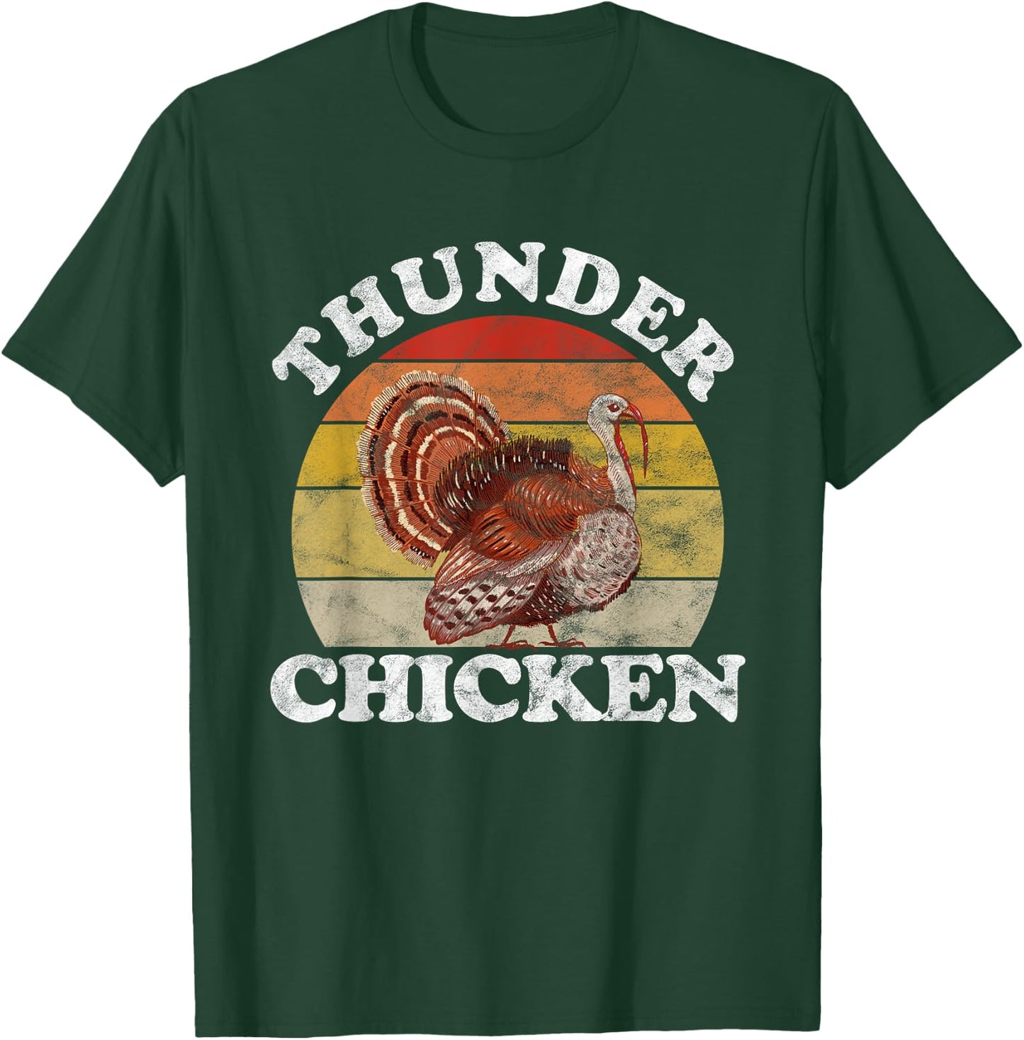 Vintage Thunder Chicken Turkey Fowl Hunting Hunter T-Shirt - T-Shirt | Forest