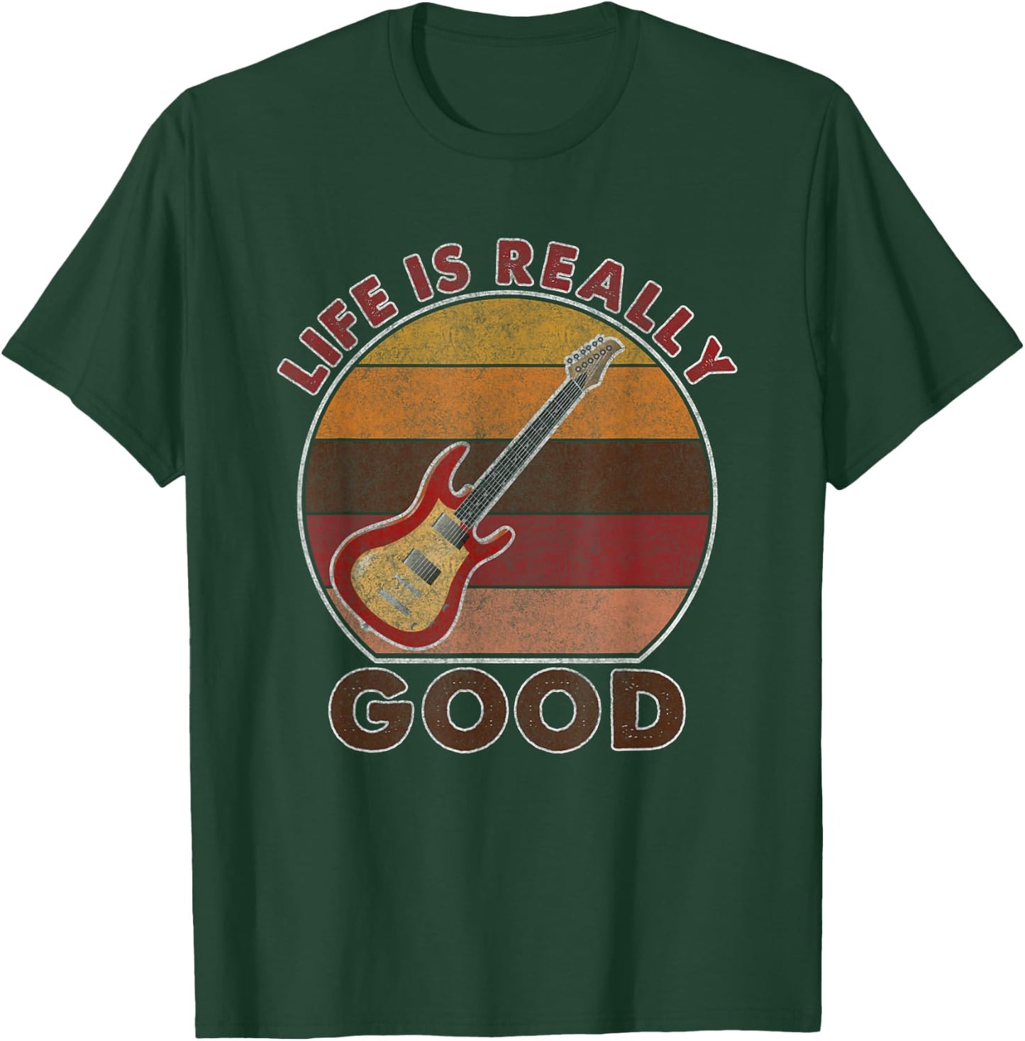 vintage Life Is Really Good Guitar T-Shirt - T-Shirt | Forest