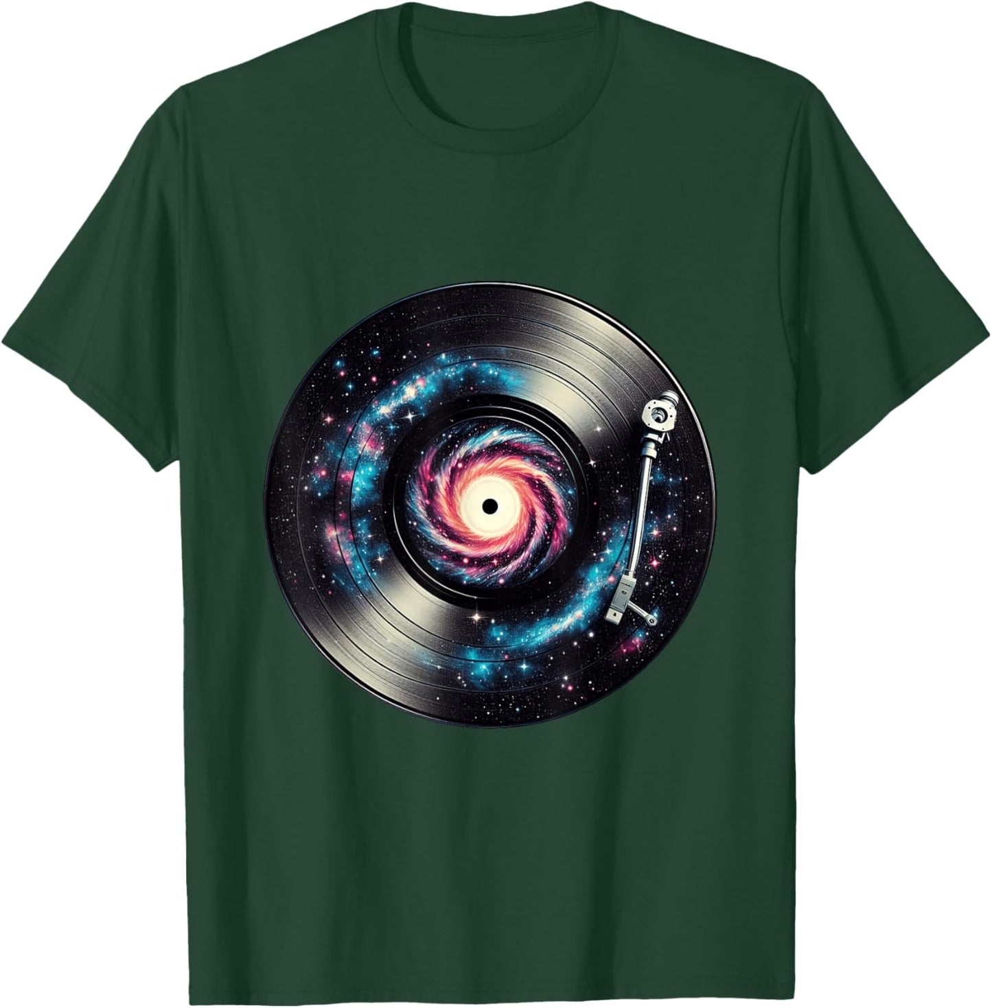 Turntable EDM Vinyl Record Player Galaxy Spiral T-Shirt - T-Shirt | Forest