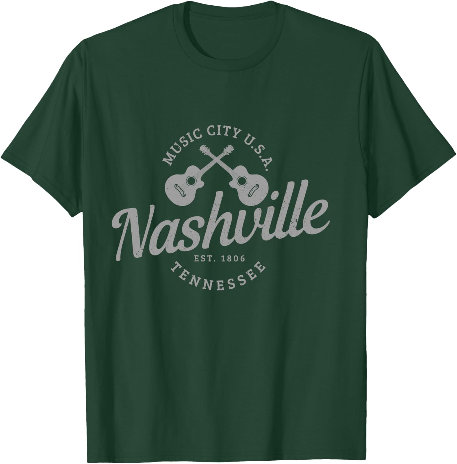 Nashville Tennessee Guitar Country Music City Souvenir T-Shirt - T-Shirt | Forest