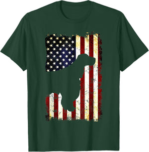 English Springer Spaniel Silhouette American Flag Women Men T-Shirt - T-Shirt | Forest