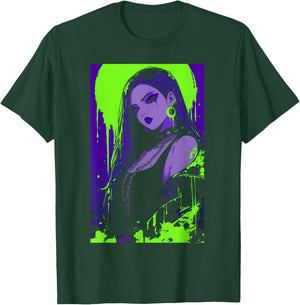 Cybergoth Cybercore Grunge Punk Goth Girl Alt Anime Manga T-Shirt - T-Shirt | Forest