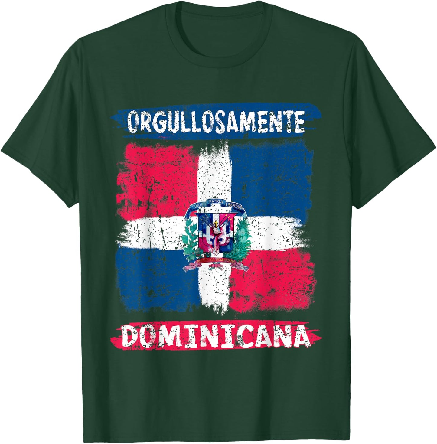 Dominican Republic Flag Painted Orgullosamente Dominicana T-Shirt - T-Shirt | Forest