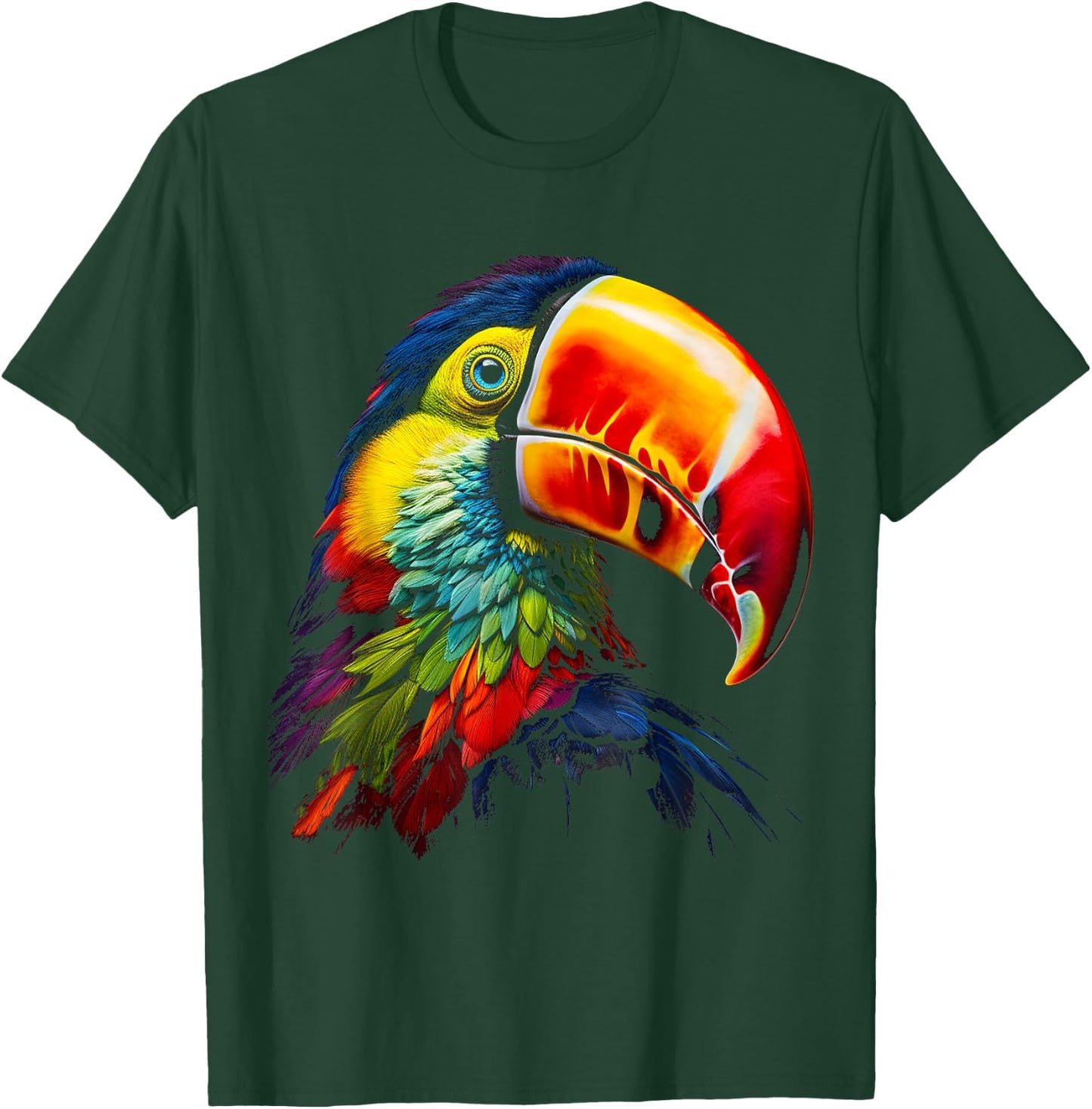 Toucan Bird Art Face Animal Coloful Motif Toucan T-Shirt - T-Shirt | Forest