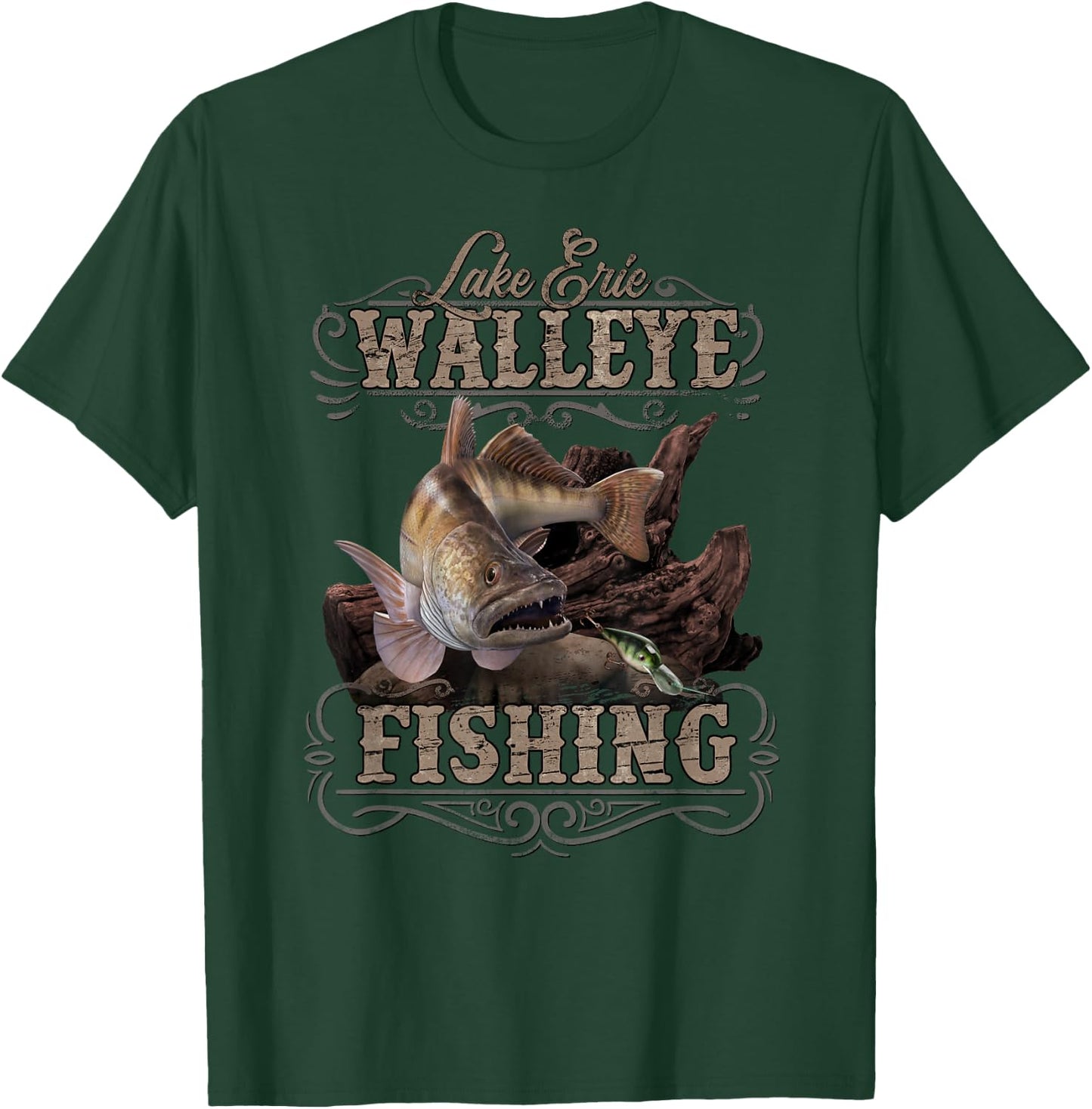 Lake Erie Walleye Fisherman Gift T-Shirt - T-Shirt | Forest