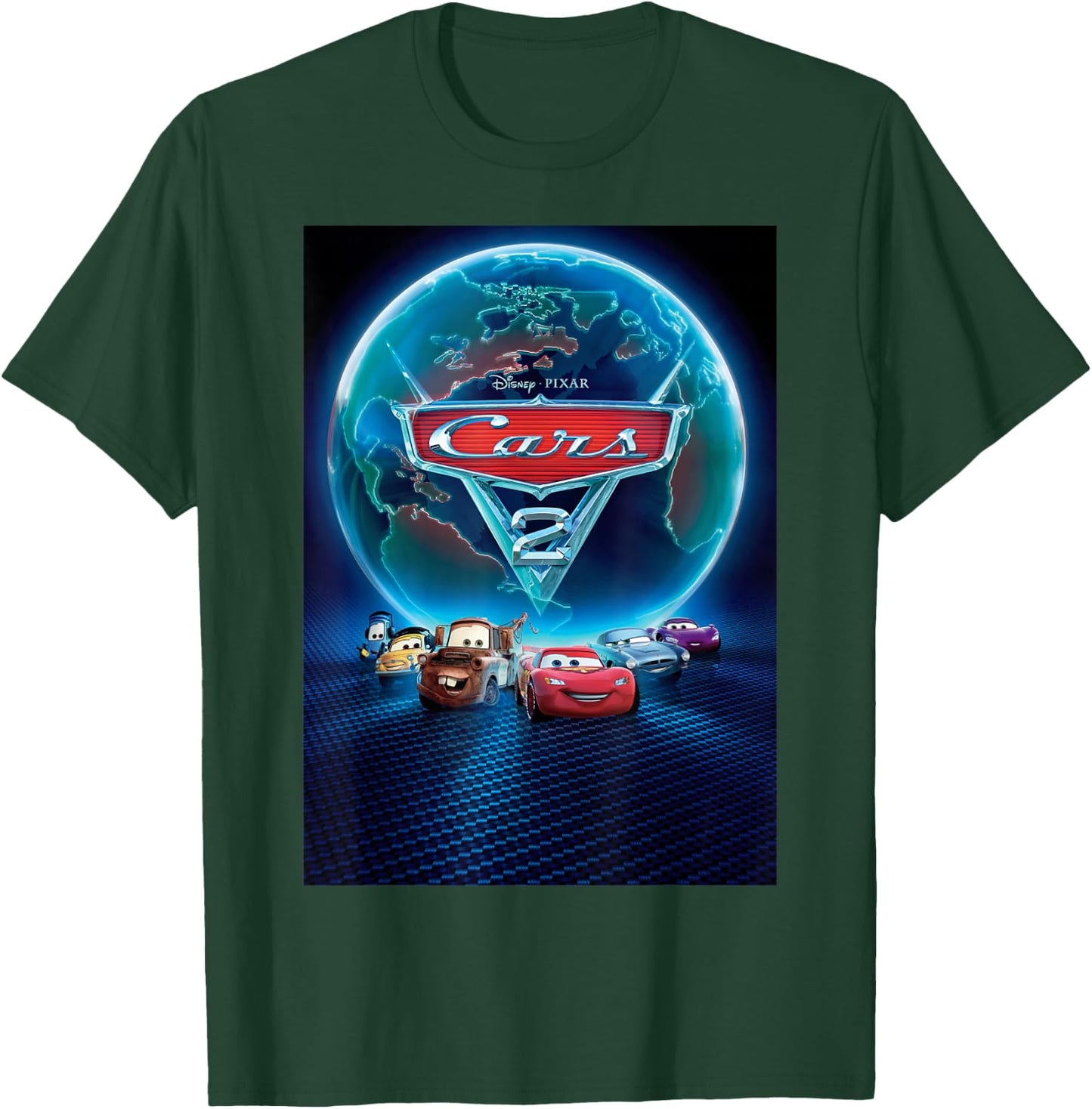 Disney Pixar Cars 2 Classic Movie Poster T-Shirt - T-Shirt | Forest