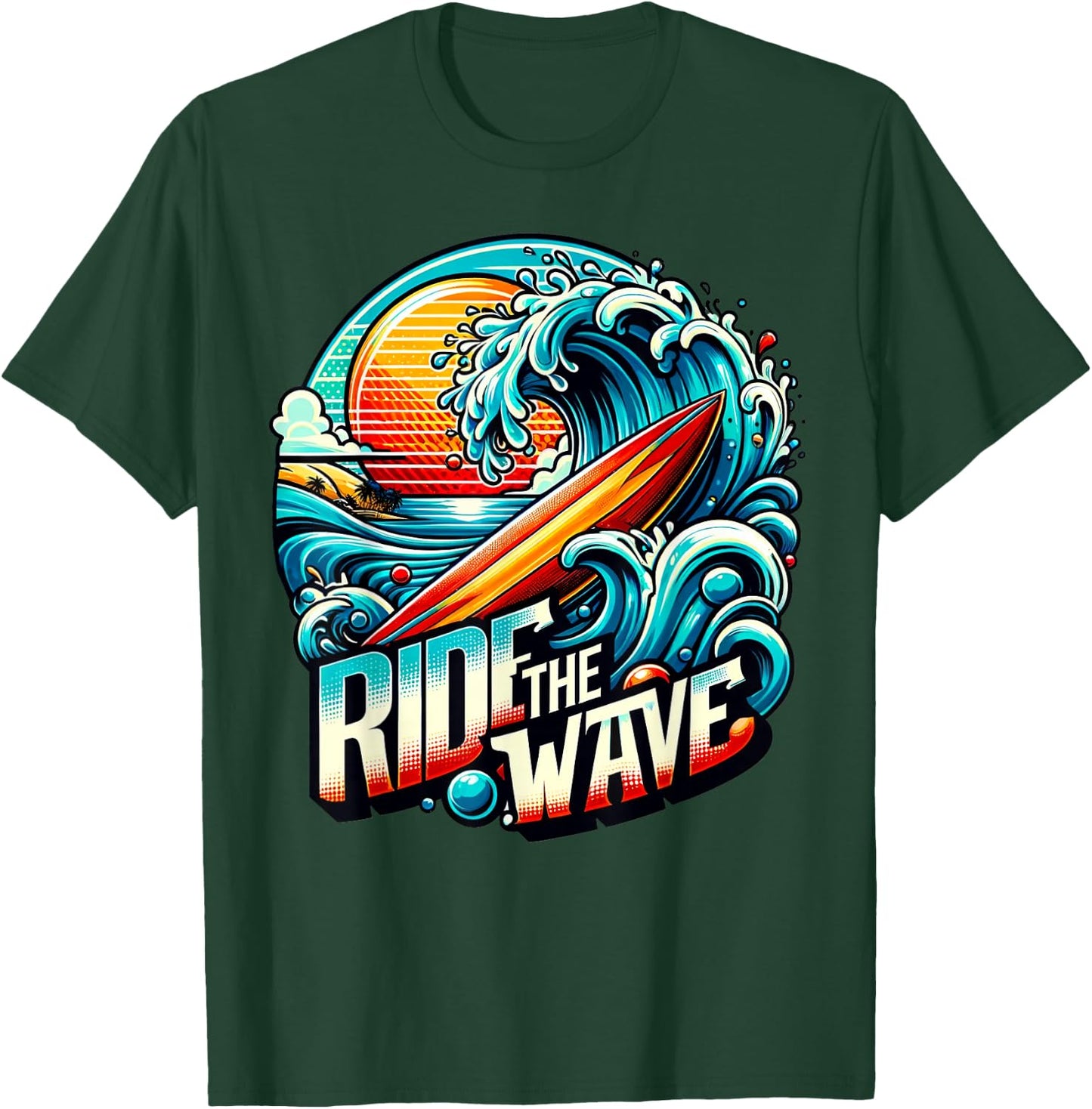 Ride The Wave - Surfing T-Shirt - T-Shirt | Forest