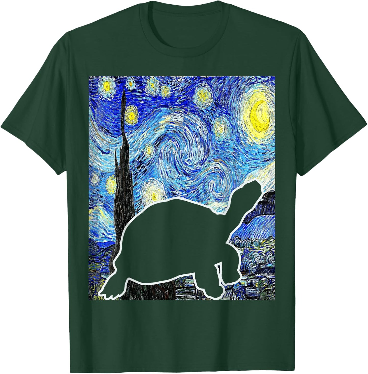 Turtle Starry Night Van Gogh Herpetology Turtle Lover T-Shirt - T-Shirt | Forest