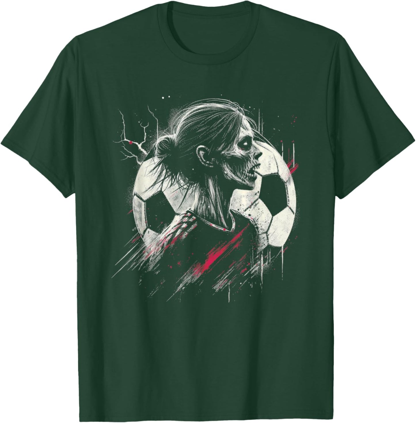 Female Zombie Soccer Player - Creepy Soccer Halloween Lover T-Shirt - T-Shirt | Forest