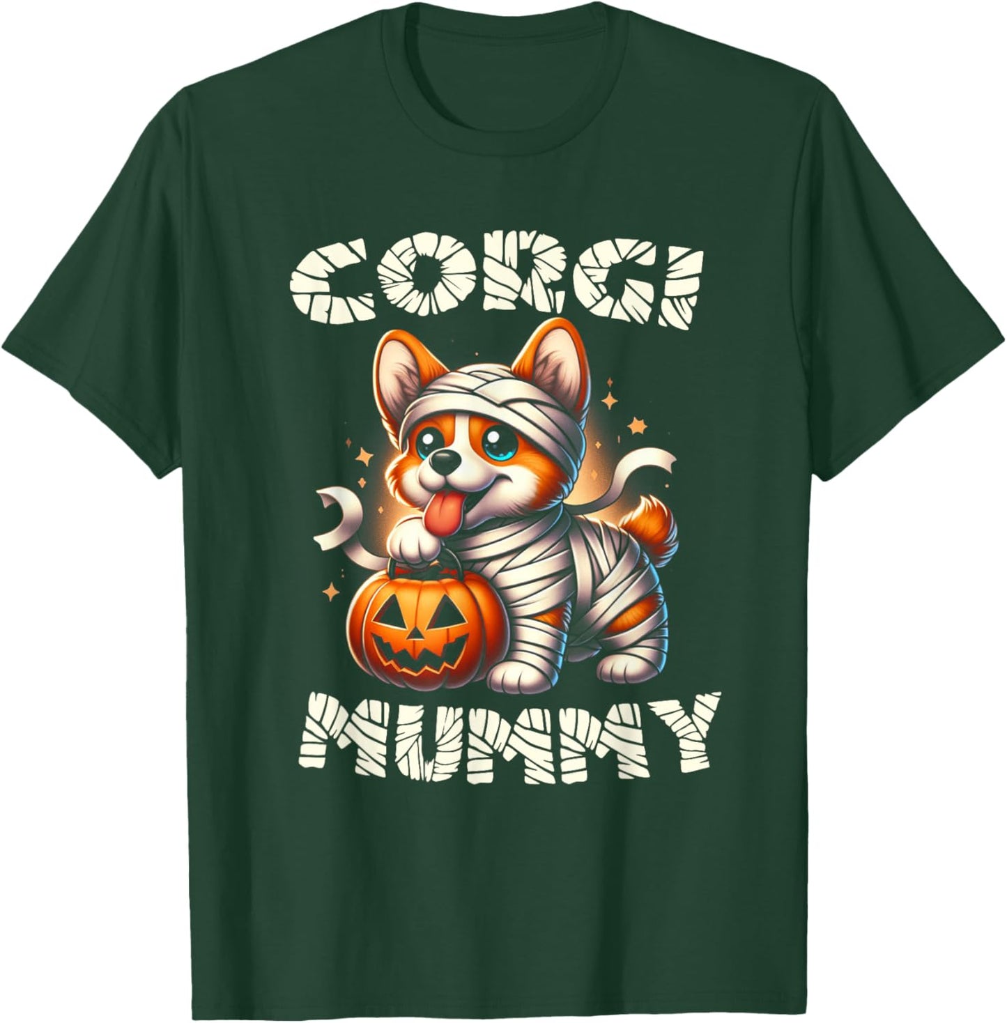 Cute Halloween Costume Welsh Corgi Mummy Dog Lover T-Shirt - T-Shirt | Forest