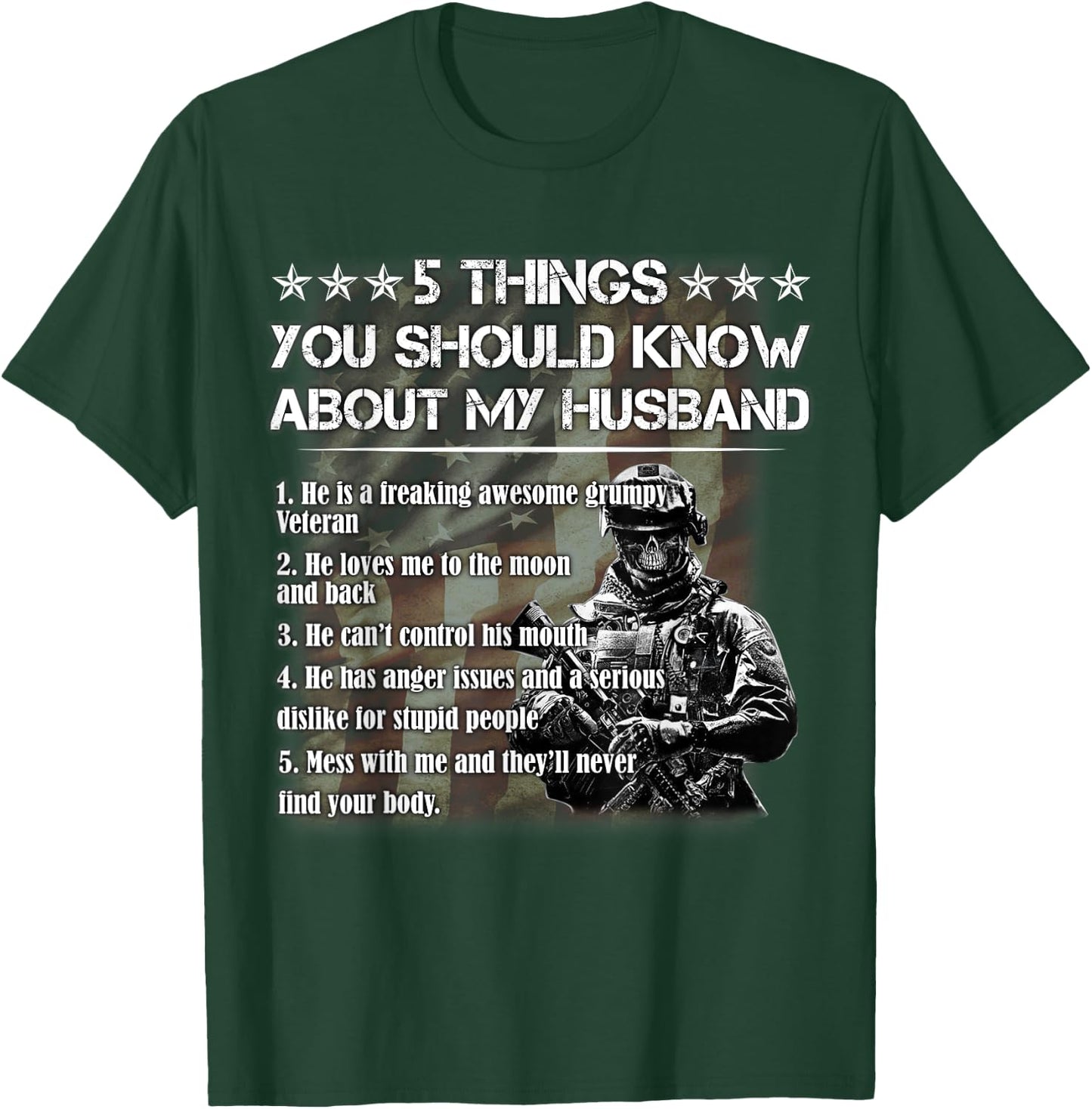 5 Things you should know about my Husband T-Shirt - T-Shirt | Forest