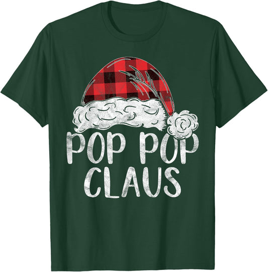 Pop Pop Claus Christmas Costume Gift Santa Matching Family T-Shirt - T-Shirt | Forest
